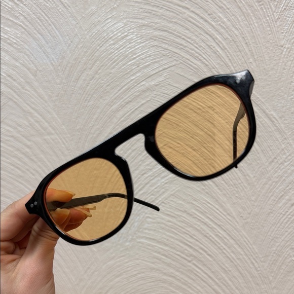 Vintage Other - Vintage Stylish Black Sunglasses with Amber Lenses